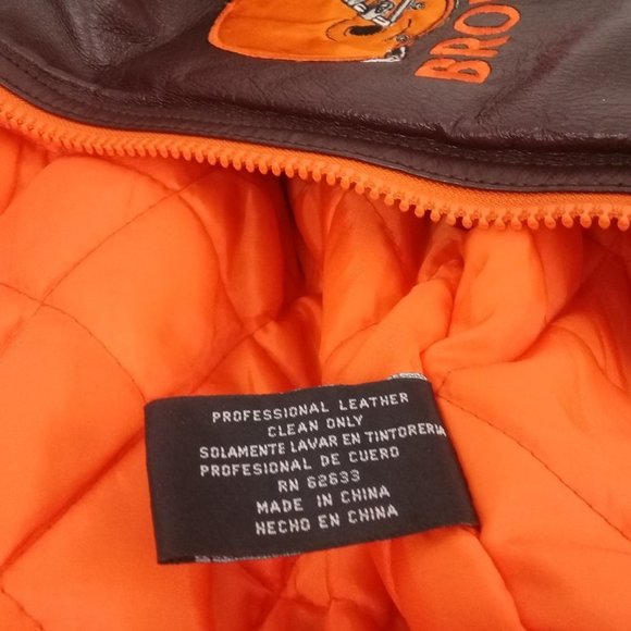 Browns NFL Men's Leather Jacket Pro Player XXL - Picture 7 of 9
